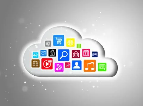 Cloud computing concept for business presentations Stock Illustration