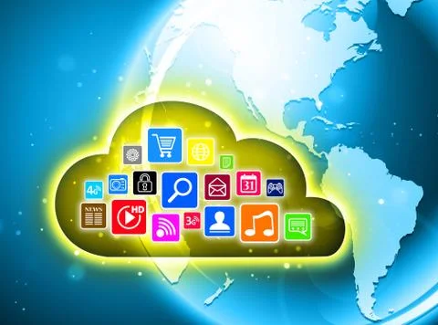 Cloud computing concept for business presentations Stock Illustration