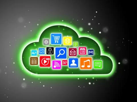 Cloud computing concept for business presentations Stock Illustration