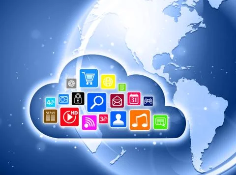 Cloud computing concept for business presentations Stock Illustration