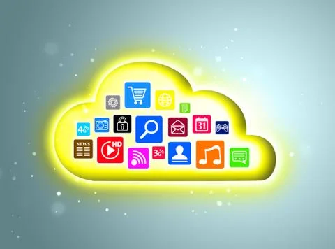 Cloud computing concept for business presentations Stock Illustration