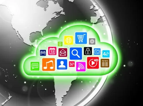 Cloud computing concept for business presentations Illustrazione stock