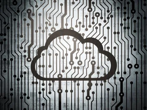 Cloud computing concept: circuit board with Cloud Stockillustratie