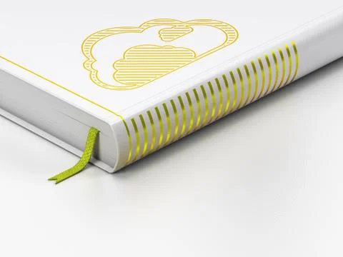 Cloud computing concept: closed book, Cloud on white background イラスト素材