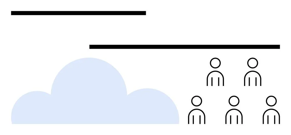 Cloud Computing Concept with Cloud and Connected People Icons Stock Illustration