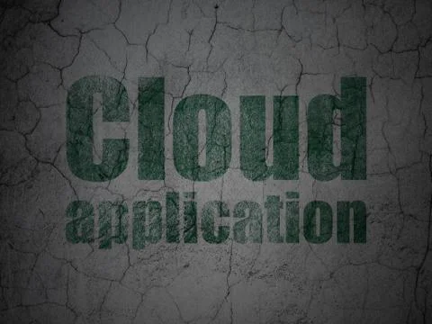 Cloud computing concept: Cloud Application on grunge wall background Illustrazione stock