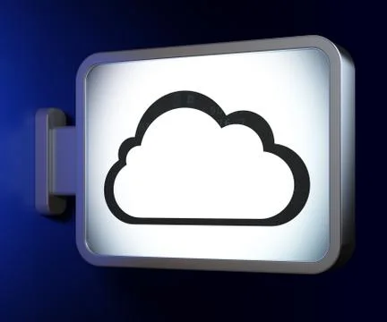 Cloud computing concept: Cloud on billboard background Stock Illustration