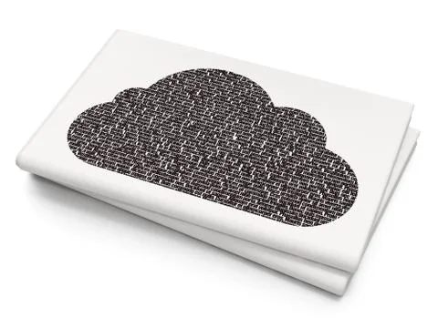 Cloud computing concept: Cloud on Blank Newspaper background イラスト素材