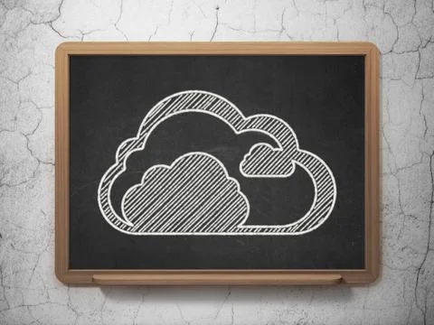 Cloud computing concept: Cloud on chalkboard background イラスト素材
