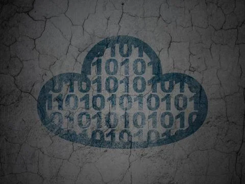 Cloud computing concept: Cloud With Code on grunge wall background イラスト素材