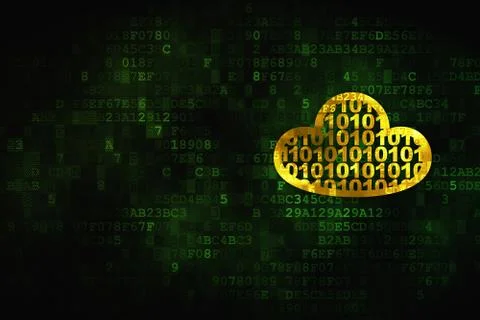 Cloud computing concept: Cloud With Code on digital background Stock Illustration