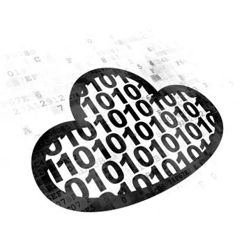 Cloud computing concept: Cloud With Code on Digital background Illustrazione stock