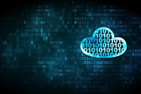 Cloud computing concept: Cloud With Code on digital background Stock Illustration