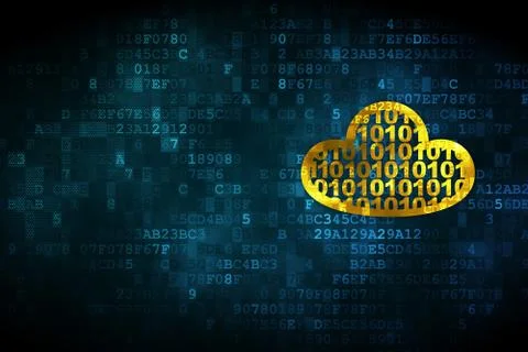 Cloud computing concept: Cloud With Code on digital background Stock Illustration