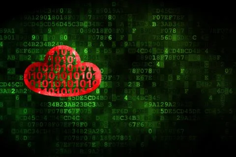 Cloud computing concept: Cloud With Code on digital background Illustrazione stock