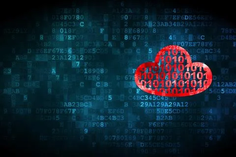 Cloud computing concept: Cloud With Code on digital background Illustrazione stock