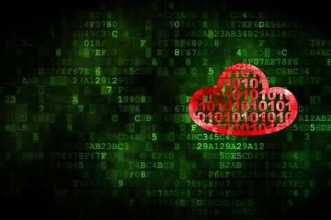 Cloud computing concept: Cloud With Code on digital background Illustrazione stock