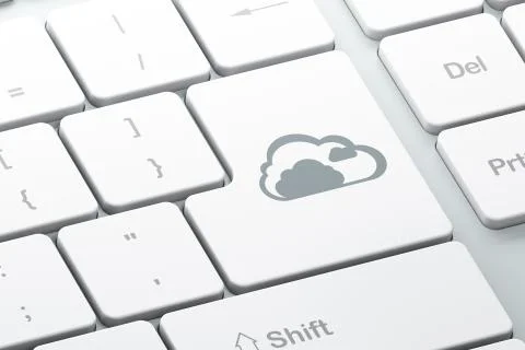 Cloud computing concept: Cloud on computer keyboard background Stock Illustration