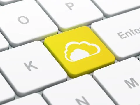 Cloud computing concept: Cloud on computer keyboard background イラスト素材