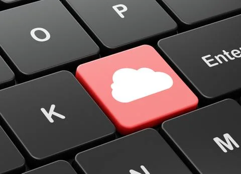 Cloud computing concept: Cloud on computer keyboard background イラスト素材