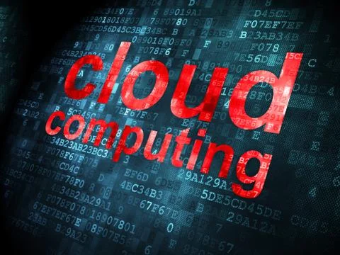 Cloud computing concept: Cloud Computing on digital background 스톡 일러스트
