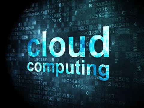 Cloud computing concept: Cloud Computing on digital background Illustrazione stock