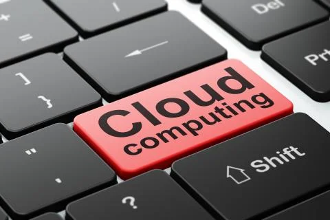 Cloud computing concept: Cloud Computing on computer keyboard background Stock Illustration