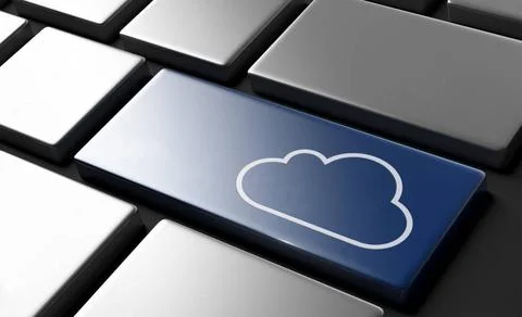 Cloud computing concept. Cloud computing concept on computer keyboard. 3D ... Stock Photos