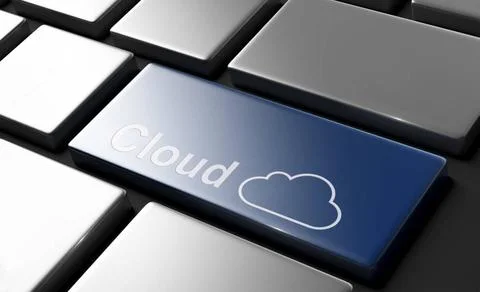 Cloud computing concept. Cloud computing concept on computer keyboard. 3D ... Stock Photos