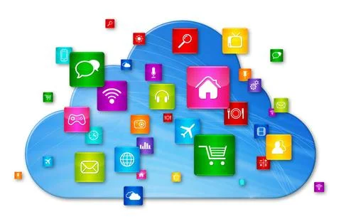 Cloud Computing concept Cloud Computing concept. apps icons set isolated o... 스톡 사진