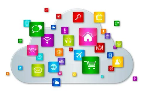 Cloud Computing concept Cloud Computing concept. apps icons set isolated o... Stock-Fotos