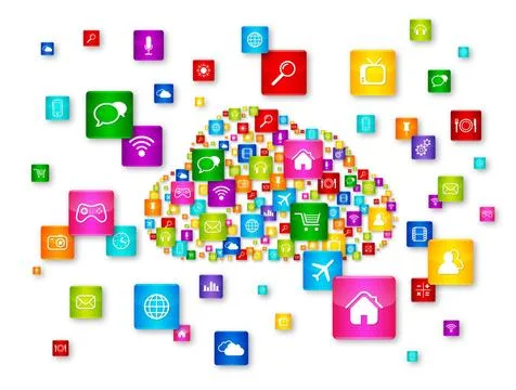 Cloud Computing concept Cloud Computing concept. apps icons set isolated o... Stock Photos