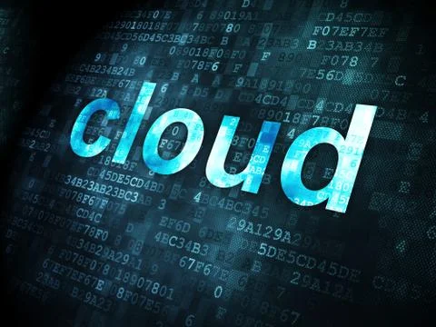Cloud computing concept: Cloud on digital background Stock Illustration