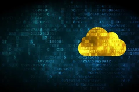 Cloud computing concept: Cloud on digital background 스톡 일러스트