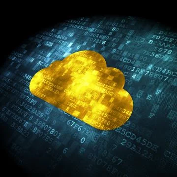Cloud computing concept: Cloud on digital background Illustrazione stock