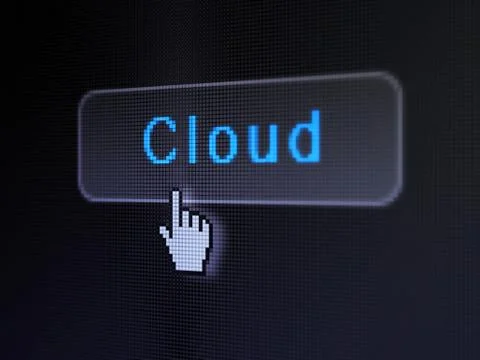 Cloud computing concept: Cloud on digital button background Stock Illustration