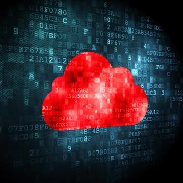 Cloud computing concept: Cloud on digital background 스톡 일러스트