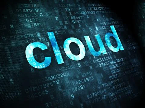 Cloud computing concept: Cloud on digital background Illustrazione stock