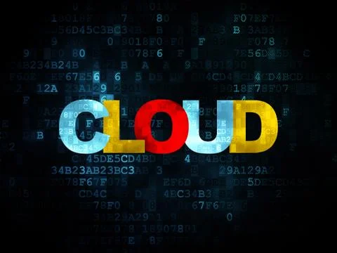 Cloud computing concept: Cloud on Digital background Illustrazione stock