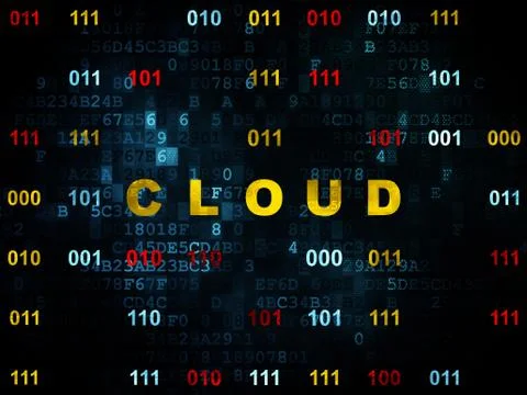 Cloud computing concept: Cloud on Digital background 库存插图