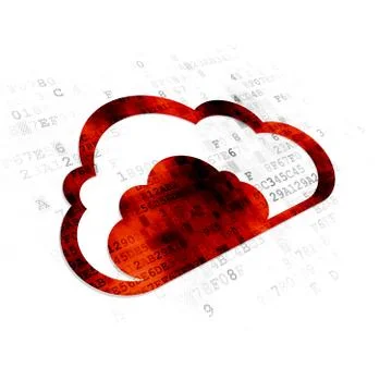 Cloud computing concept: Cloud on Digital background 库存插图