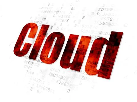 Cloud computing concept: Cloud on Digital background 스톡 일러스트