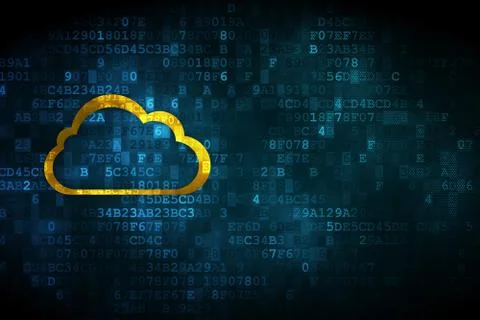 Cloud computing concept: Cloud on digital background 스톡 일러스트