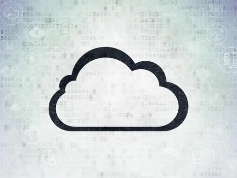 Cloud computing concept: Cloud on Digital Paper background イラスト素材