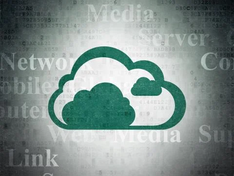 Cloud computing concept: Cloud on Digital Paper background イラスト素材