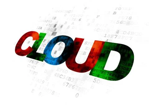 Cloud computing concept: Cloud on Digital background 库存插图