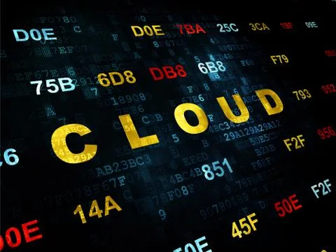 Cloud computing concept: Cloud on Digital background 库存插图