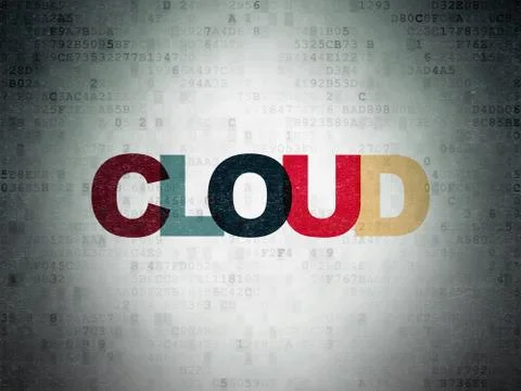 Cloud computing concept: Cloud on Digital Data Paper background イラスト素材