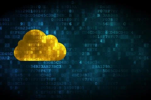 Cloud computing concept: Cloud on digital background Stock-Illustration