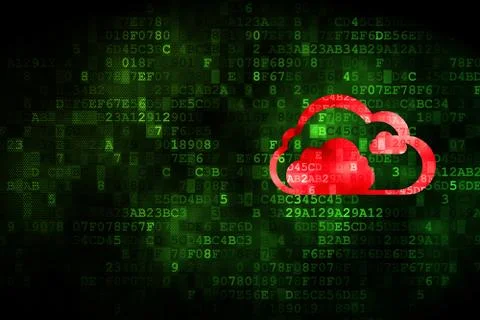 Cloud computing concept: Cloud on digital background Stock Illustration